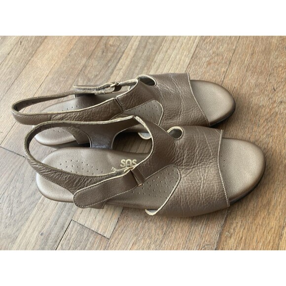 SAS Suntimer Metallic Sandal 10 WIDE Women’s Copper Comfort Casual Made in USA - Picture 2 of 14